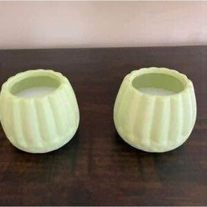 New - 2 Spring Green Candles